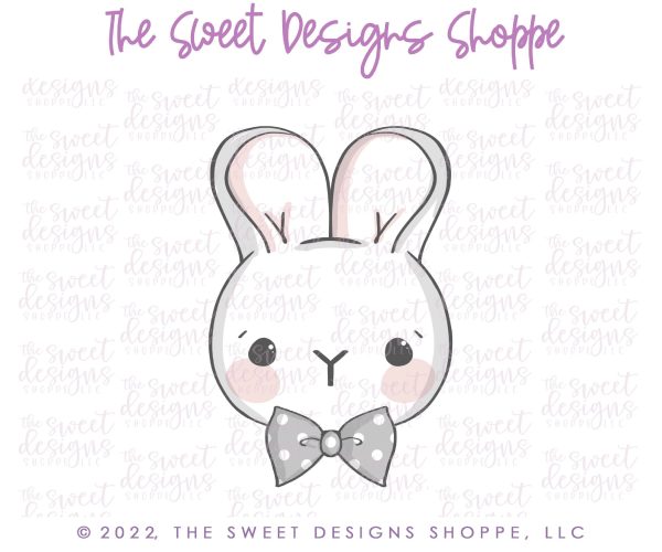 Simple Bunny Face with Bow Tie - Cookie Cutter For Cheap