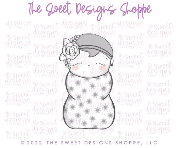 Swaddle Baby Girl with Flowers - Cookie Cutter Online now