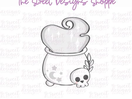 Tallish Cauldron with Skull - Cookie Cutter Cheap