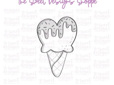 Tall Heart Ice Cream Waffle - Cookie Cutter Hot on Sale