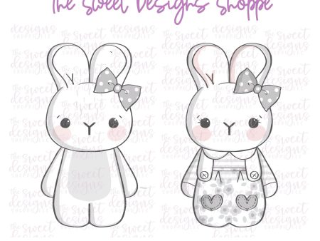 Bunny with bow in Romper - Cookie Cutter For Discount