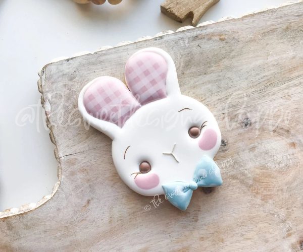 Simple Bunny Face with Bow Tie - Cookie Cutter For Cheap