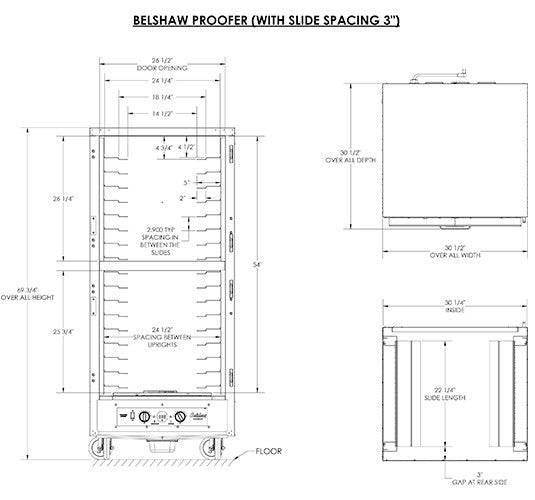 Belshaw (CP2) 17-shelf cabinet proofer, 1-phase (208-240 Volts), 50-60 hz, with (2) Dutch  Doors Sale