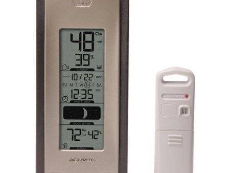 AcuRite- 8  Digital Temperature and Humidity Monitor with Intelli-Time Clock Calendar Online Hot Sale