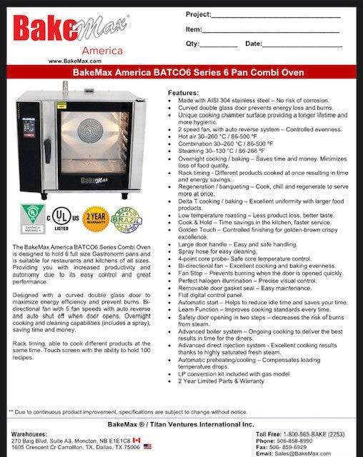 BakeMax (BATCO6E) Series Combi Oven Online Sale