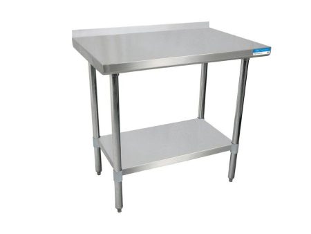 72  X 30  T-430 18 GA Table Stainless Steel Top, Shelf and Legs Fashion