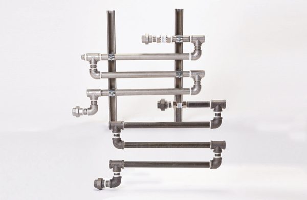 Corrosion coupon rack kit 3 4  or 1  in PVC, Black Iron, Clear PVS, SS304 with 2, 3 or 4 stations and 5GPM flow regulator on galvanized strut Cheap