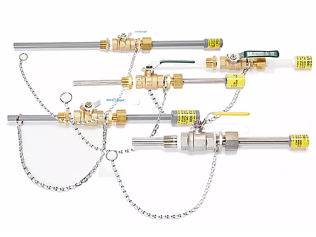 Corporation Stop with AWWA thread and with chemical injection quill for pressurized lines, sizes 1 2  to 1 , PVC with lead free brass ball valve Online Hot Sale