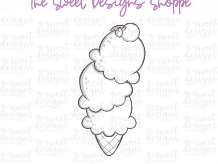 Triple Ice Cream Cone - Cookie Cutter For Cheap