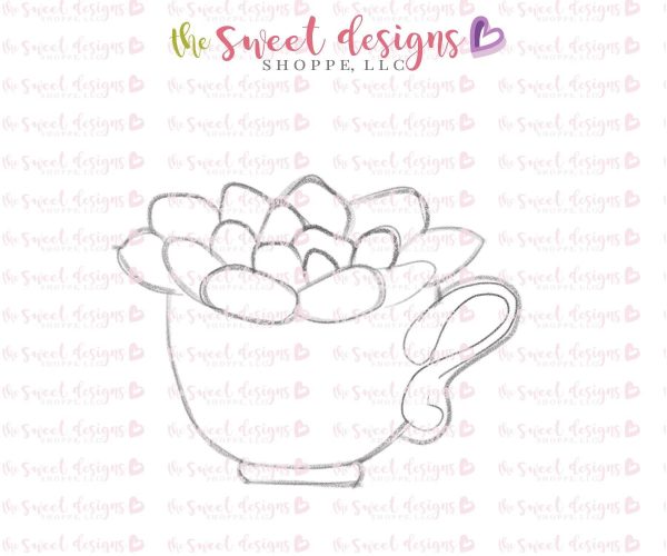 Succulent in a Tea Cup - Cookie Cutter Discount