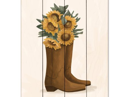 BRO287PAL - Sunflower Cowgirl Boots - 12x16 For Sale